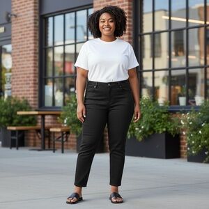 Melissa McCarthy Seven Women's Black Pencil Leg Stretch Jeans Size 18